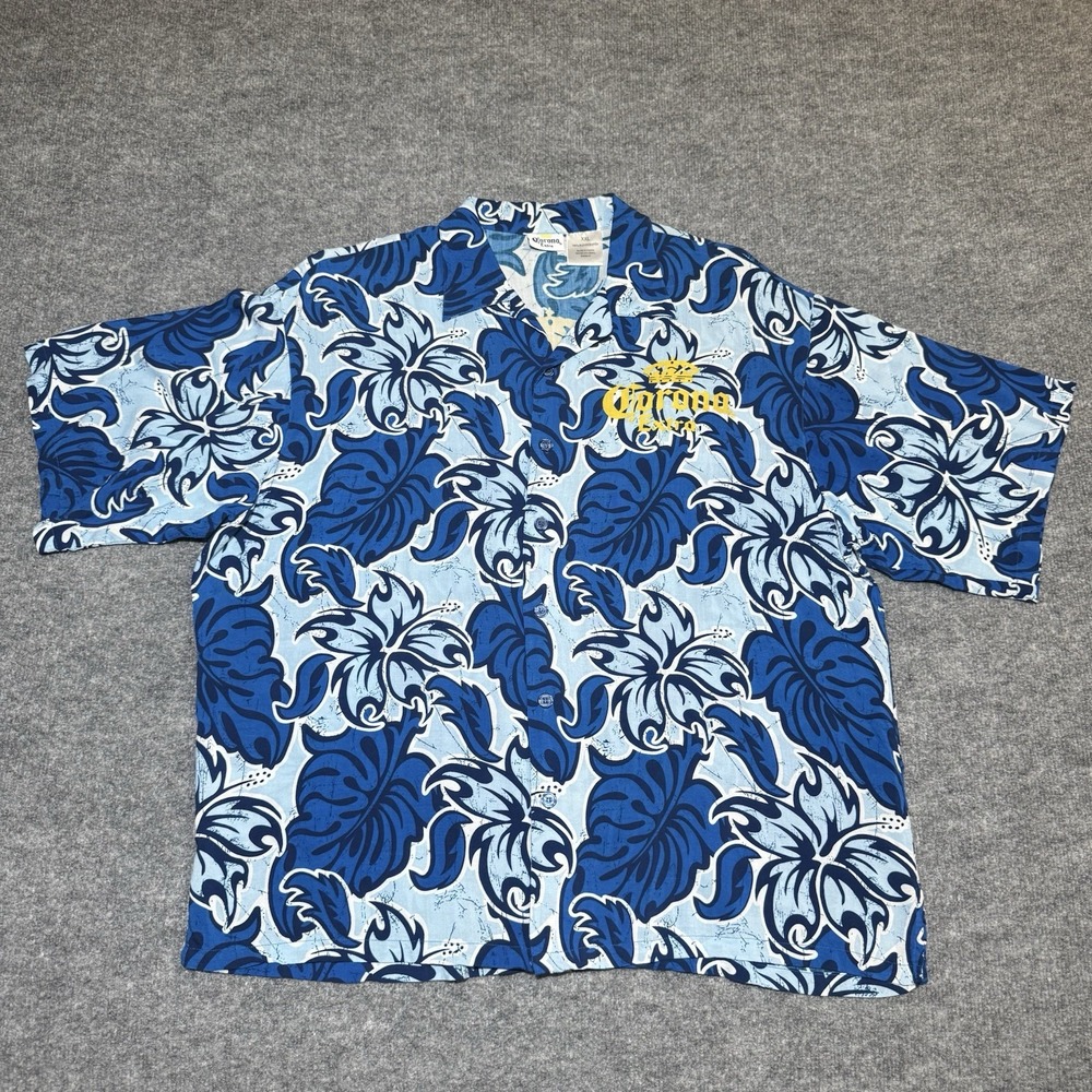 Lot of 2 Corona Beer Hawaiian Shirt Men 2XL Button Up Tropical‎ Beach Vacation - Picture 3 of 13